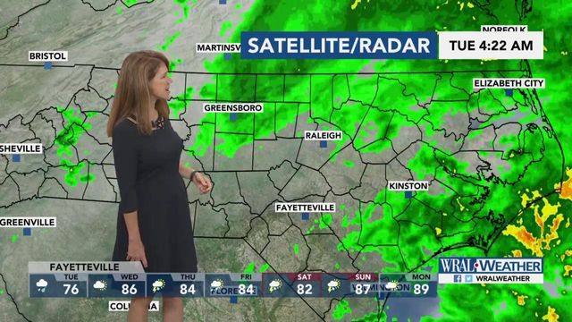 Tropical system bringing rain, winds to central NC