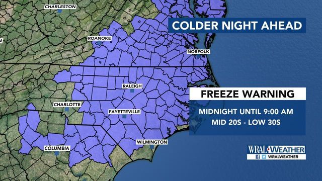 Blue on the map brings brrrr for Friday night
