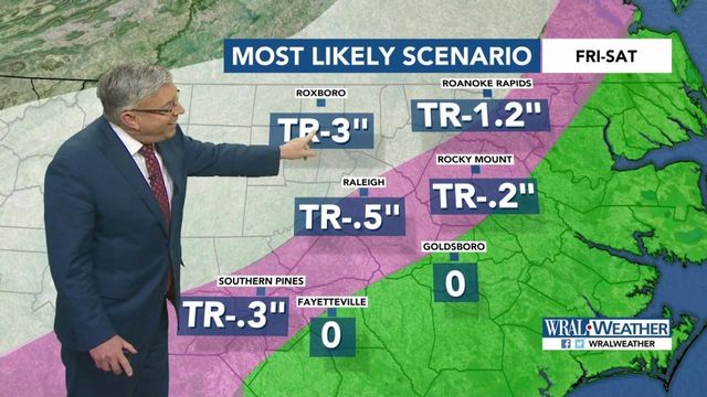 Likely in Raleigh: A trace to an inch of snow