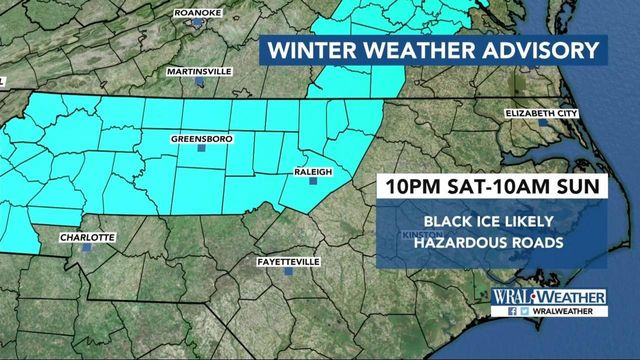 Watch for slick areas Sunday morning