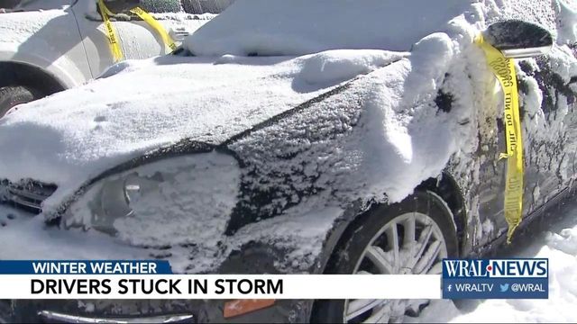 Moore County driver ends up stuck in snow