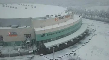 PNC Arena, Carter-Finley Stadium under blanket of white