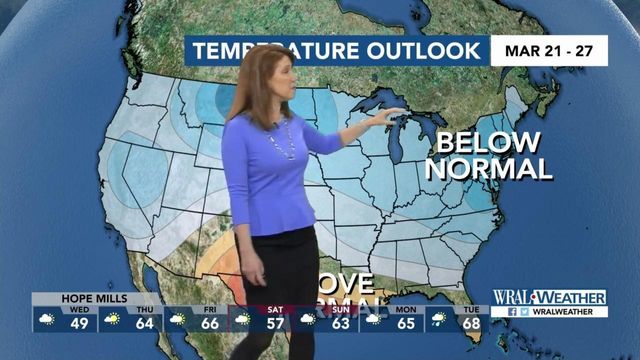 Extended forecast shows temps stay cooler than normal