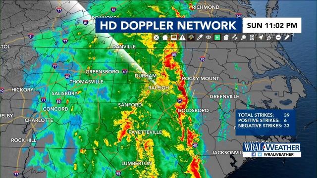 11 p.m. update: Severe weather threat ends for majority of Triangle 