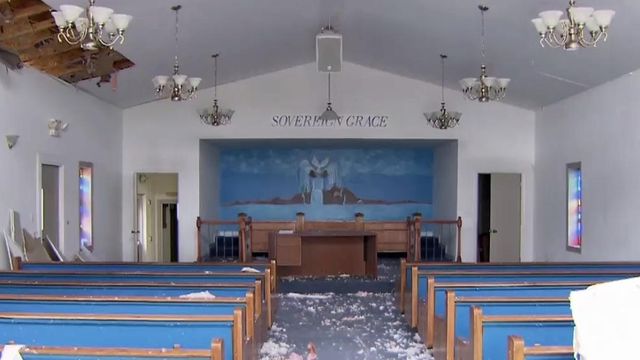Church damage, bibles saved after Greensboro tornado 