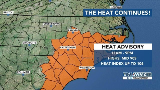 Wednesday comes with heat advisory, severe storm risk
