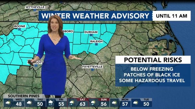 Cold but clear Wednesday keeps icy road threat