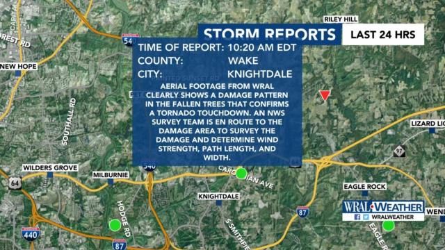 Tornado report, Monday morning