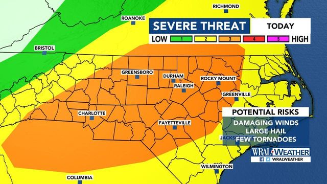 Severe storms moving into NC on Thursday