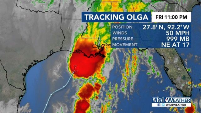 Tropical Storm Olga forms in Gulf of Mexico, will bring rain this weekend