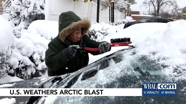 Arctic blast brings snow to northeast, frigid temps to NC