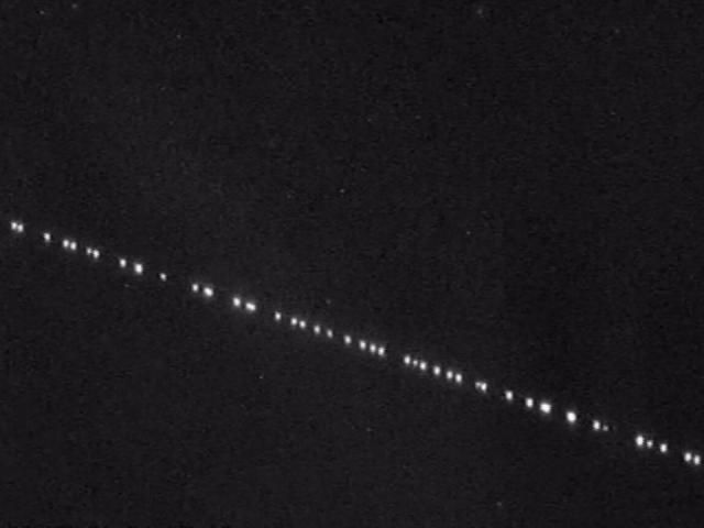 String of SpaceX StarLink satellites provides awesome sight