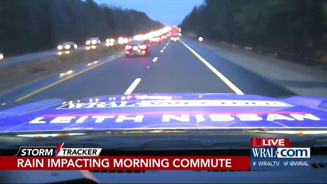 WRAL Storm Tracker shows wet roads on I-40