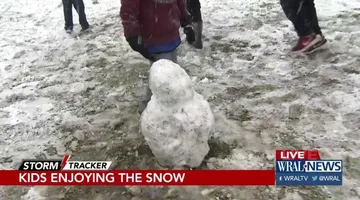 Kids build a snowman in Creedmoor