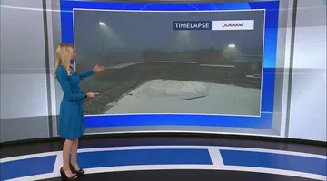 Time lapse: Snow accumulates quickly at Durham Bulls Athletic Park
