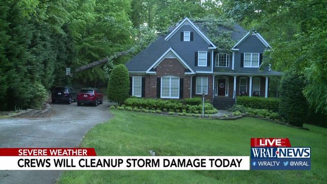 Downed trees in North Raleigh after overnight storms