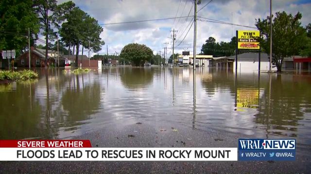 Tar River floods, flows into Rocky Mount neighborhoods