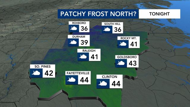Cold front could bring frost to parts of NC