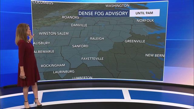 Dense fog impacts the Triangle on Black Friday