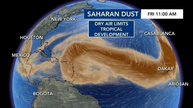 Vacation plans soon Desert dust from Africa brings good news