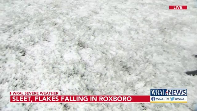 Snowflakes falling in Roxboro