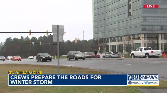 NCDOT crews preparing the roads for winter storm