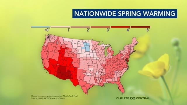 Nationwide spring warming