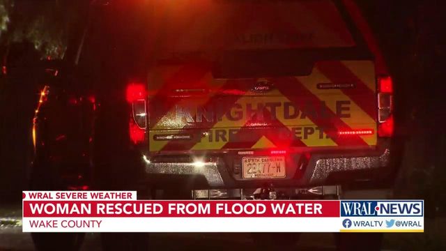 Woman rescued from flood water in Wake County 