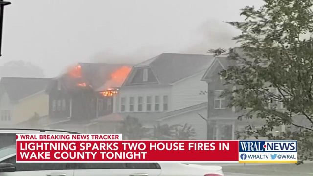 Lightning sparks two house fires in Wake County