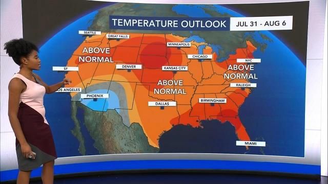 Temperature outlook for Jul. 31 - Aug. 6