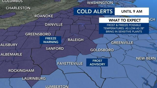Freeze warning and frost advisory: Oct. 19, 2022