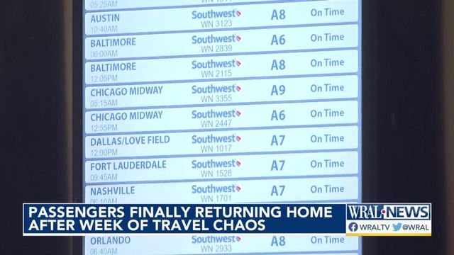 Southwest flights all on time at RDU