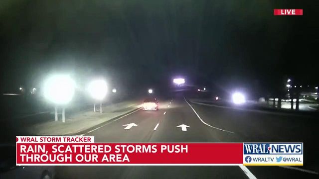 Rain, scattered storms push through central North Carolina