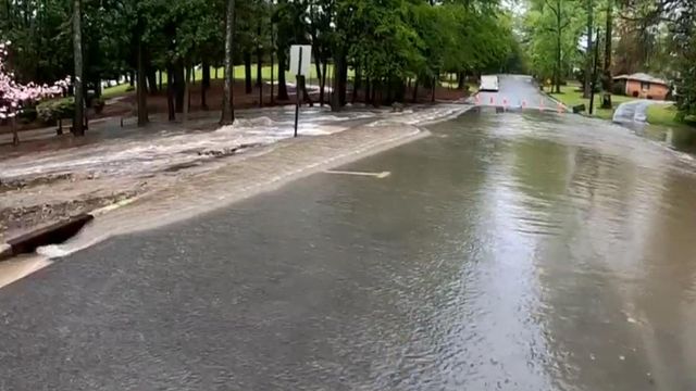 'Entire park flooded': River runs through Fuquay-Varina park 