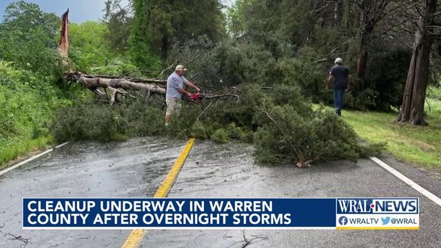Crews working to restore power, clear downed trees after storms