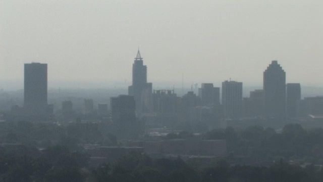 Live look at hazy skies in Raleigh as smoke from Canadian wildfires returns