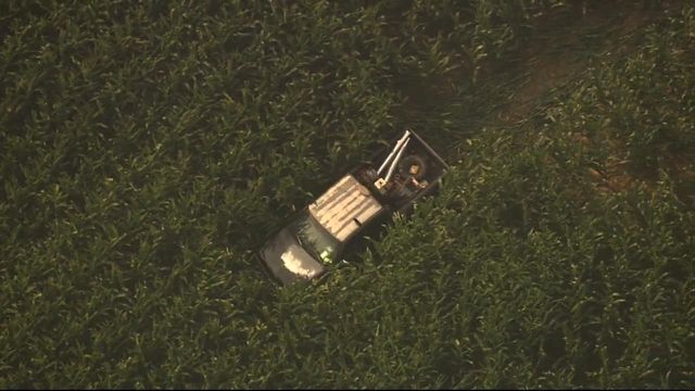 Sky 5 flies over Nash County search for driver of stolen pickup