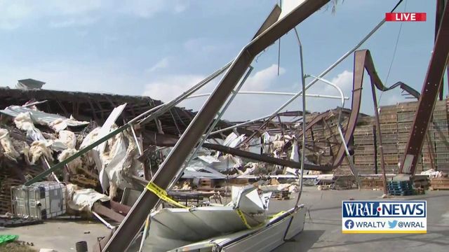 Damage reported at Boseman Farms in Edgecombe County after tornado Wednesday