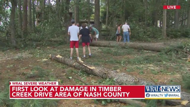 First look at damage in Timber Creek Drive area of Nash County