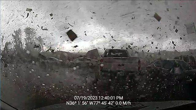 Video of tornado hitting in Pfizer parking lot  