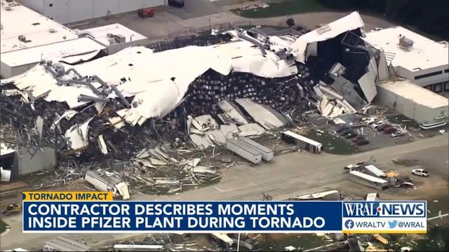 Contractor describes moments inside Pfizer plant during tornado 