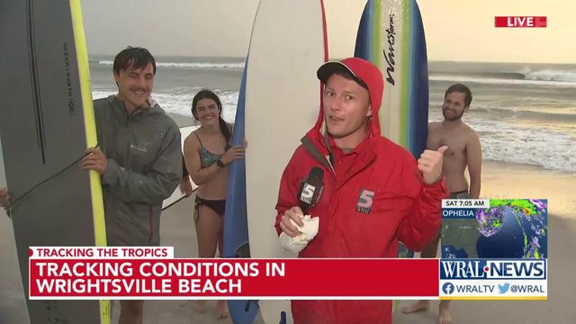 WRAL's Brett Knese is live at Wrightsville Beach as Tropical Storm Ophelia continues to impact the coast.