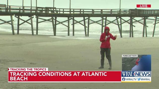 Tracking storm conditions at Atlantic Beach as Ophelia hits NC coast
