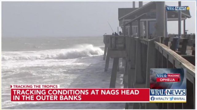 Storm intensity picking up at Nags Head in the Outer Banks