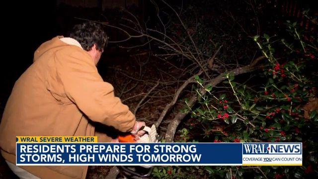 Residents prepare for strong storms, high winds on Tuesday