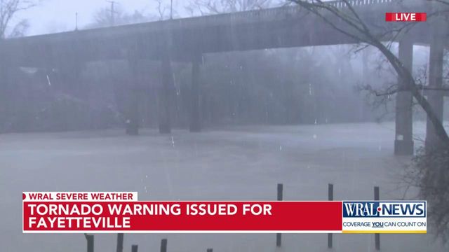 Tornado warning issued for Fayetteville, thunderstorms roll through