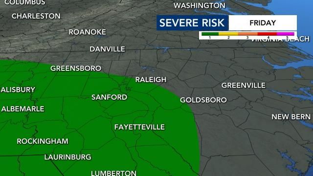 Level 1 risk for severe storms Friday 