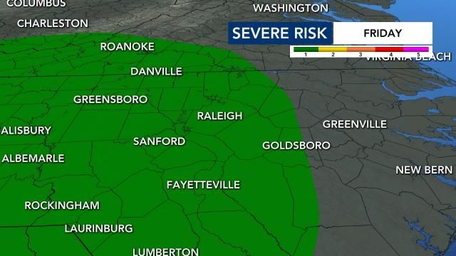 Level 1 risk for severe storms Friday 