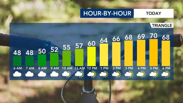 Hour-by-hour forecast Friday