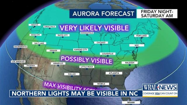 Stargazers have the chance to see something pretty special on Saturday morning. A severe solar storm could supercharge the auroras, making them visible in North Carolina.